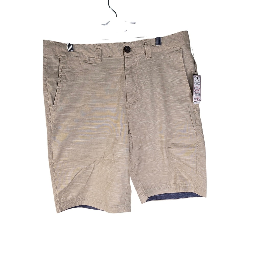 Flag & Anthem Mens Stretch Chino Shorts Tan Slub CORESH428V Size 30